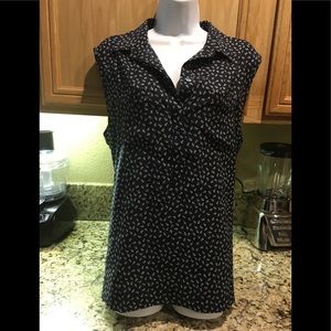 Navy nautical sleeveless blouse